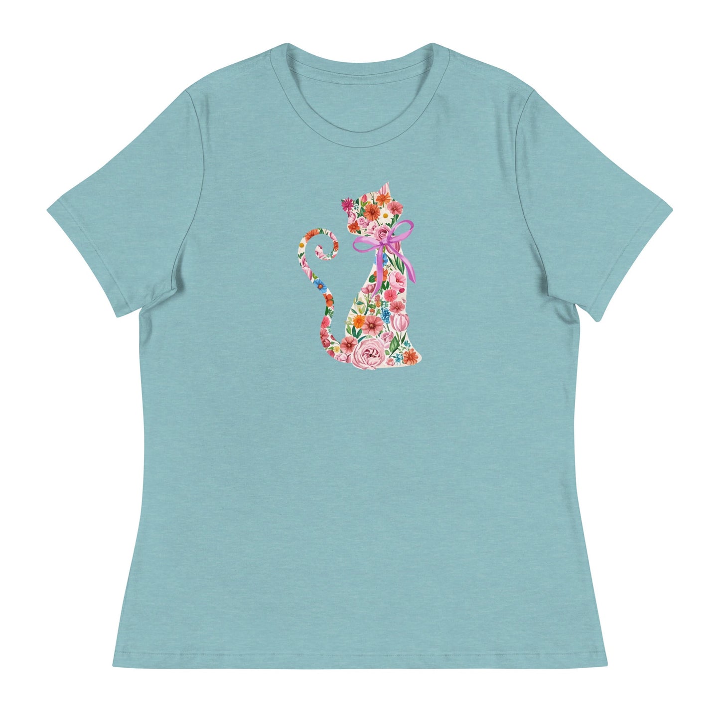 Springtime Flower Cat Women's Relaxed T-Shirt