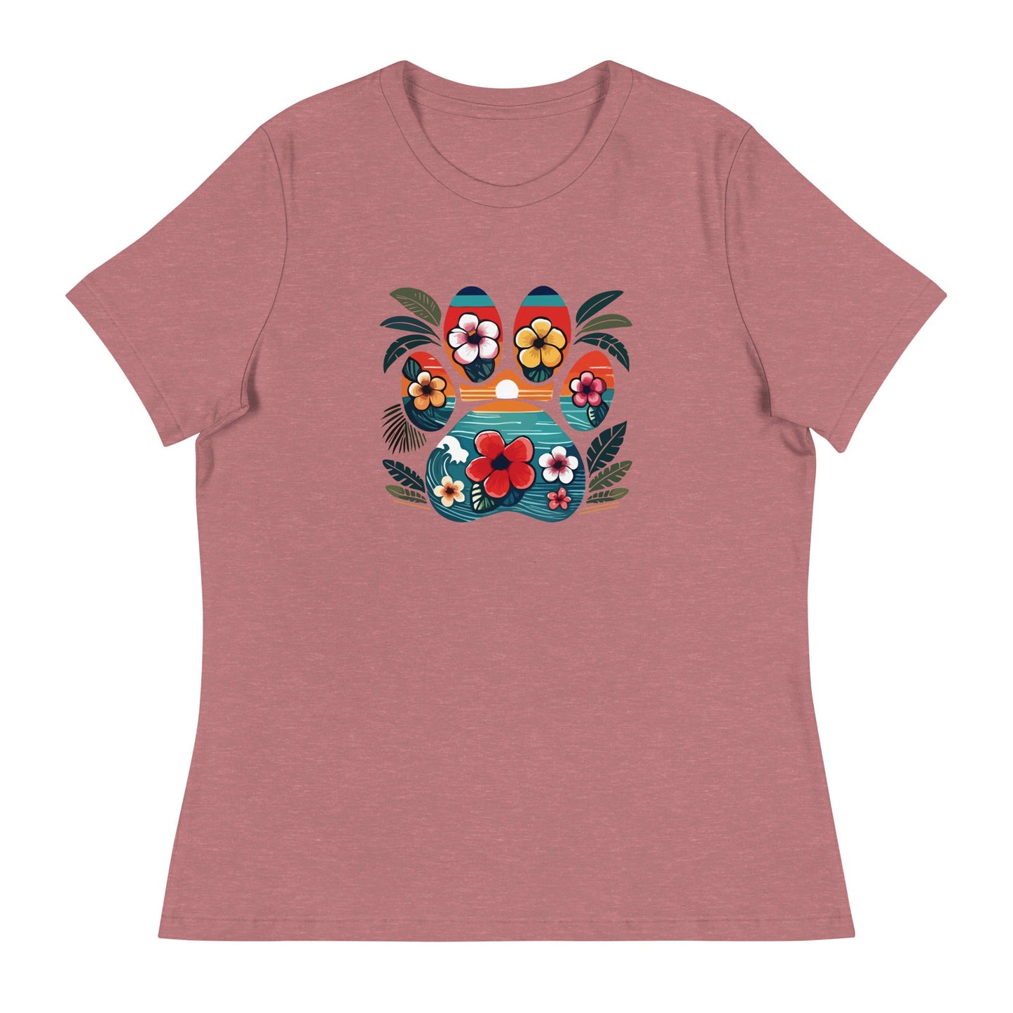 Tropical Paw Print Women's Relaxed T-Shirt