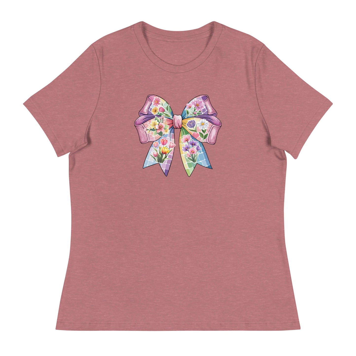 Pink Flower Springtime Bow Women's Relaxed T-Shirt