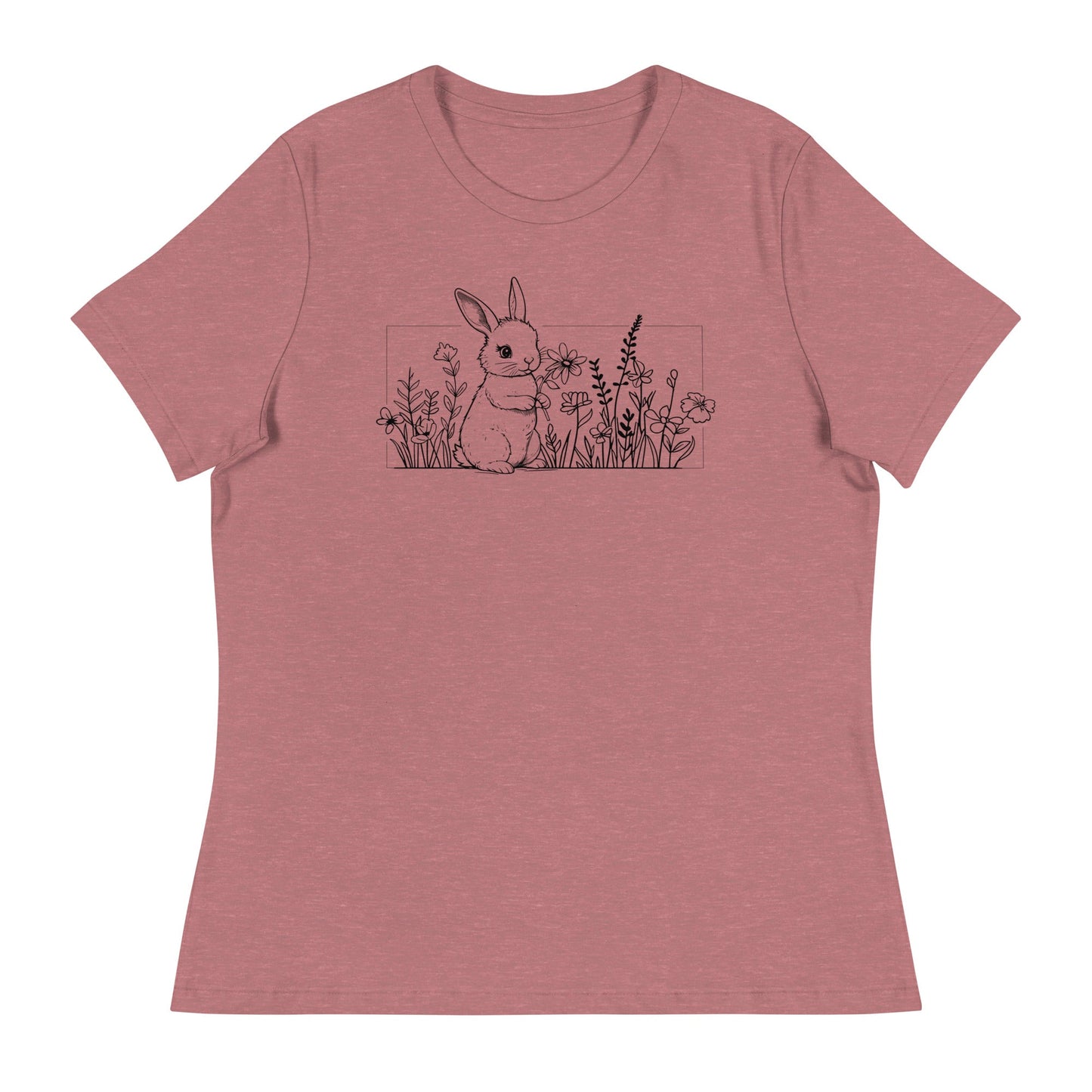 Beautiful Bunny Line Art Women's Relaxed T-Shirt