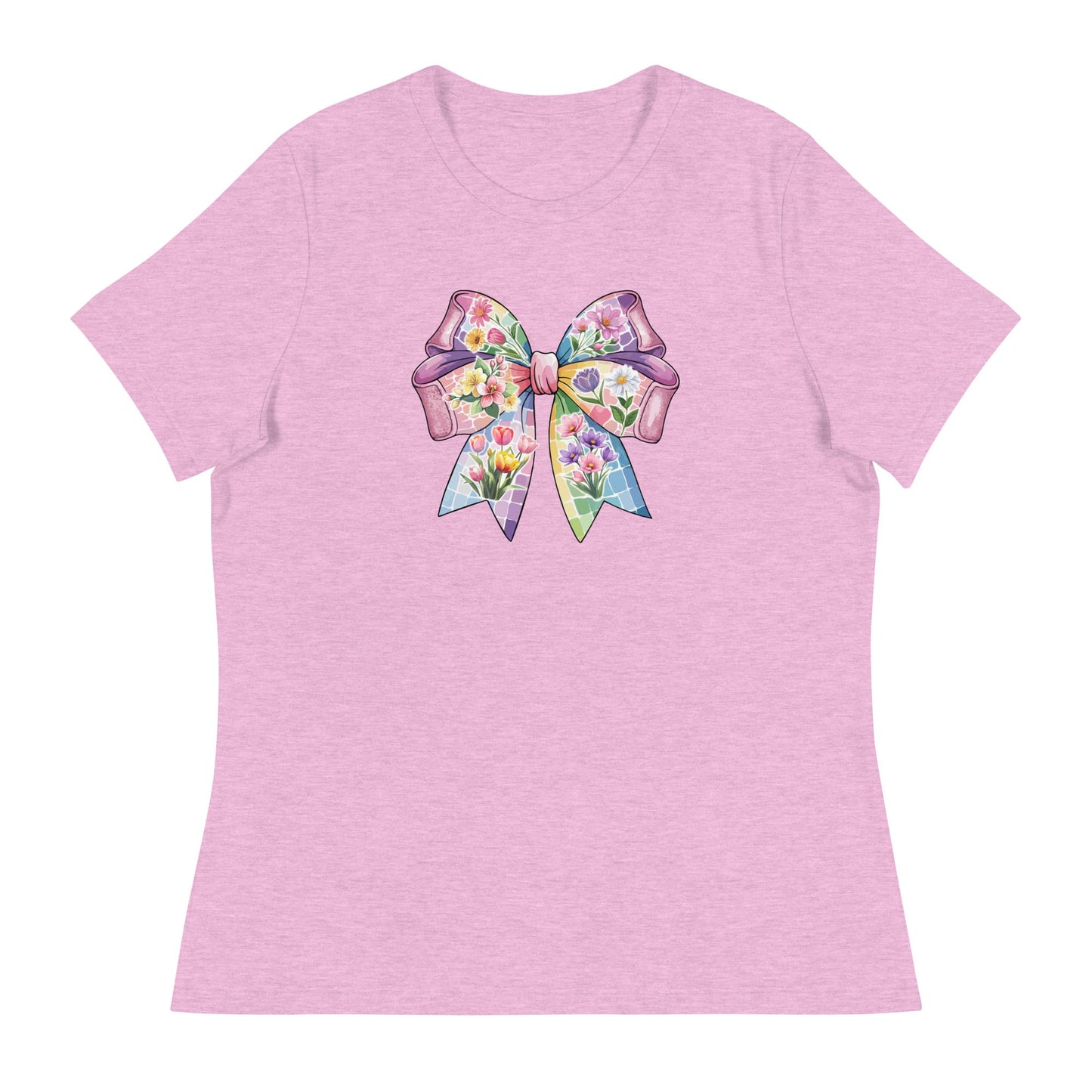 Pink Flower Springtime Bow Women's Relaxed T-Shirt
