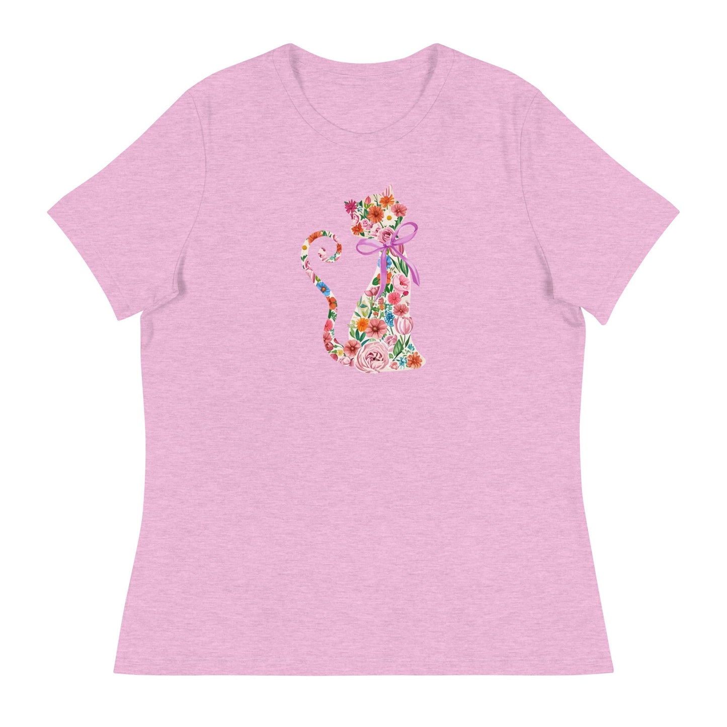 Springtime Flower Cat Women's Relaxed T-Shirt