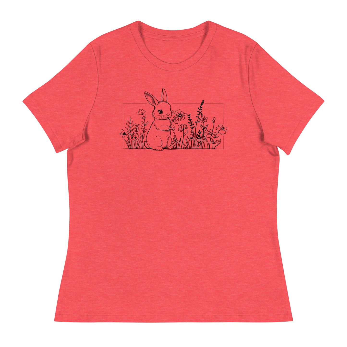 Beautiful Bunny Line Art Women's Relaxed T-Shirt