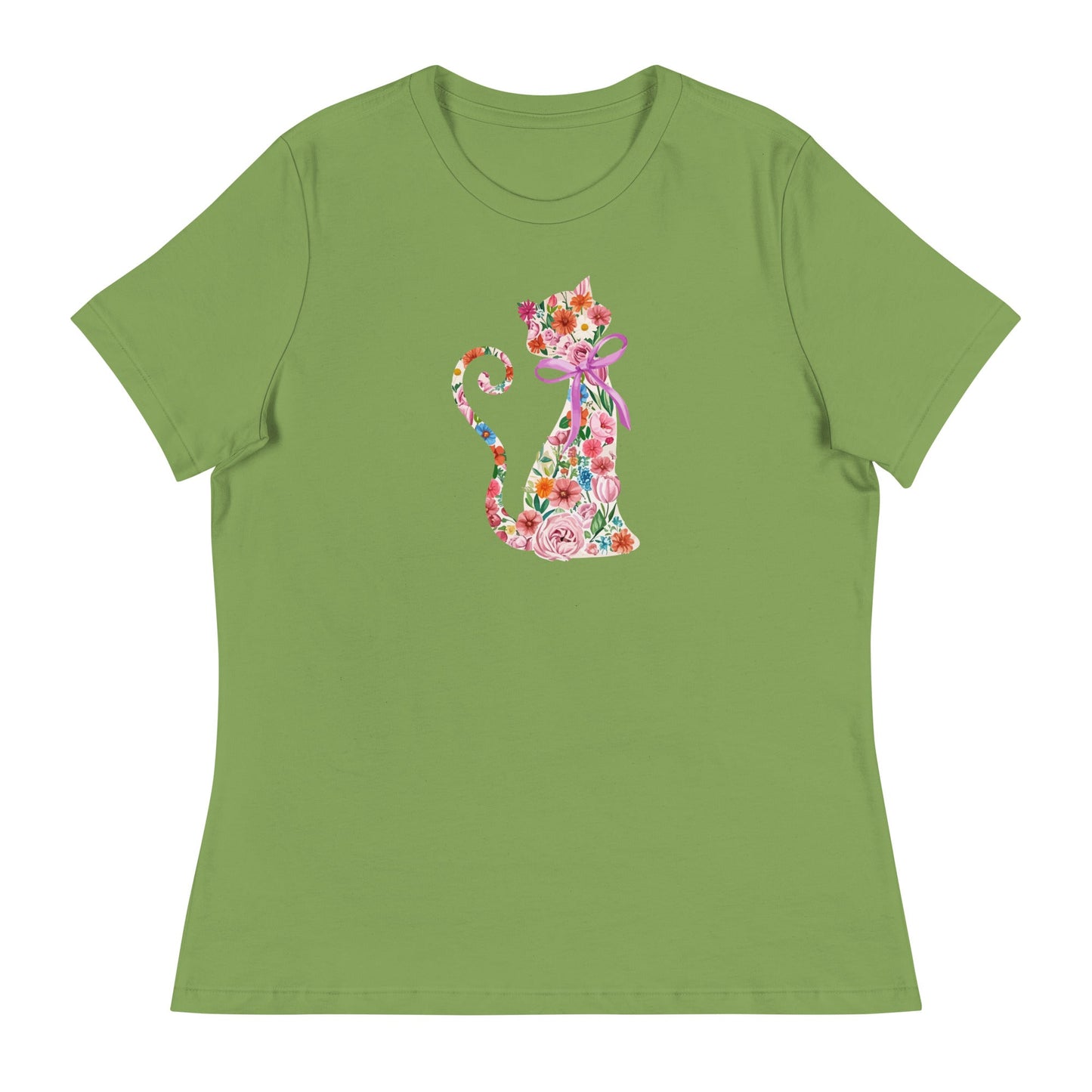 Springtime Flower Cat Women's Relaxed T-Shirt