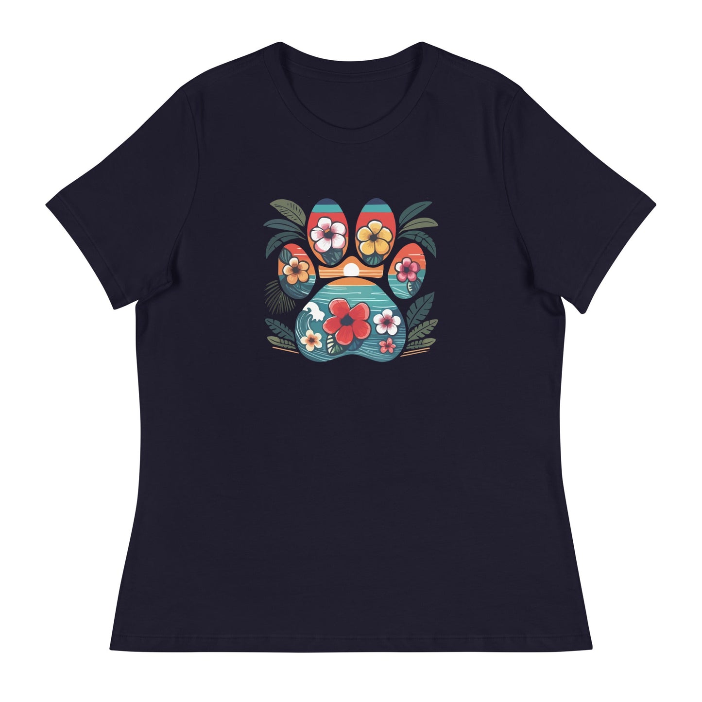Tropical Paw Print Women's Relaxed T-Shirt
