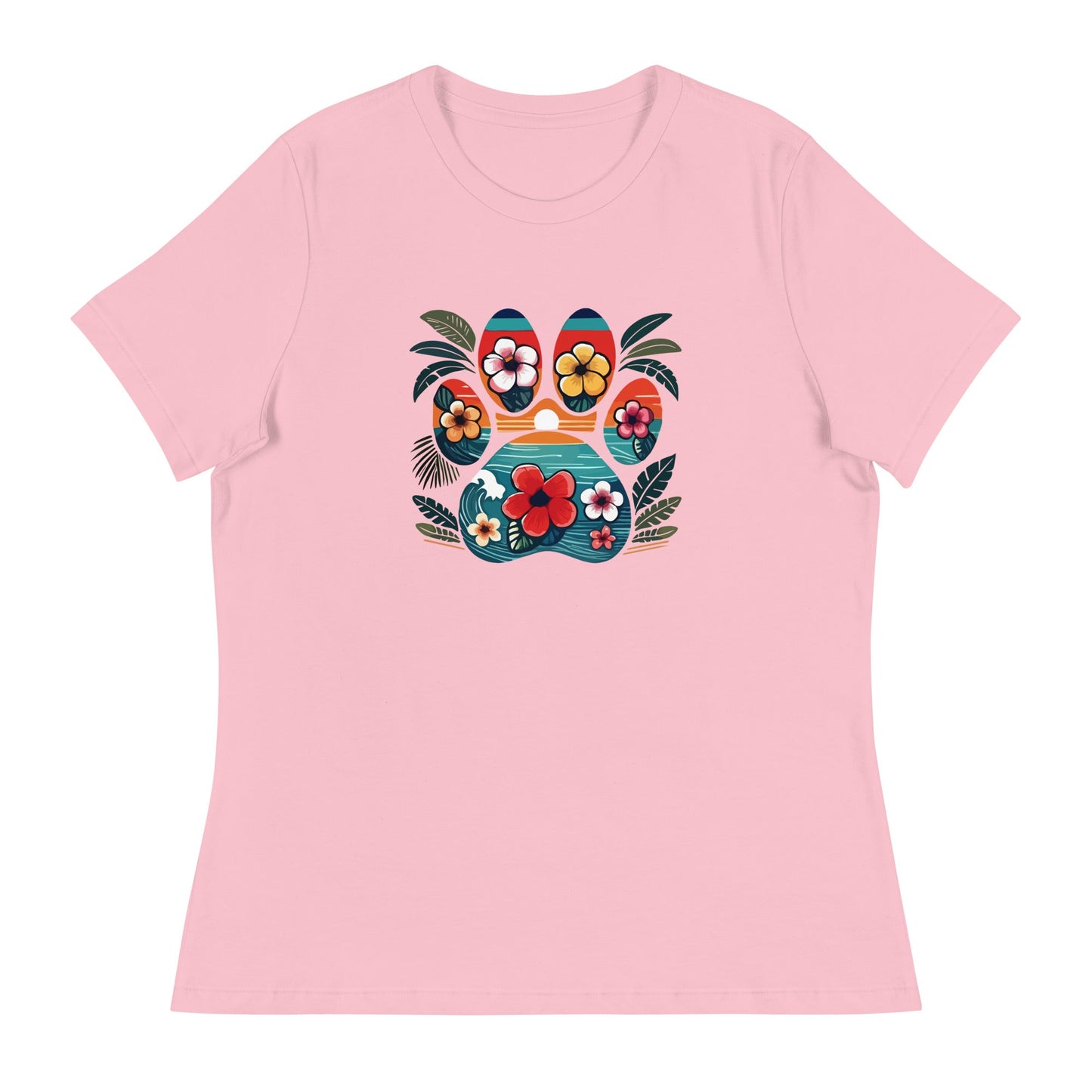 Tropical Paw Print Women's Relaxed T-Shirt