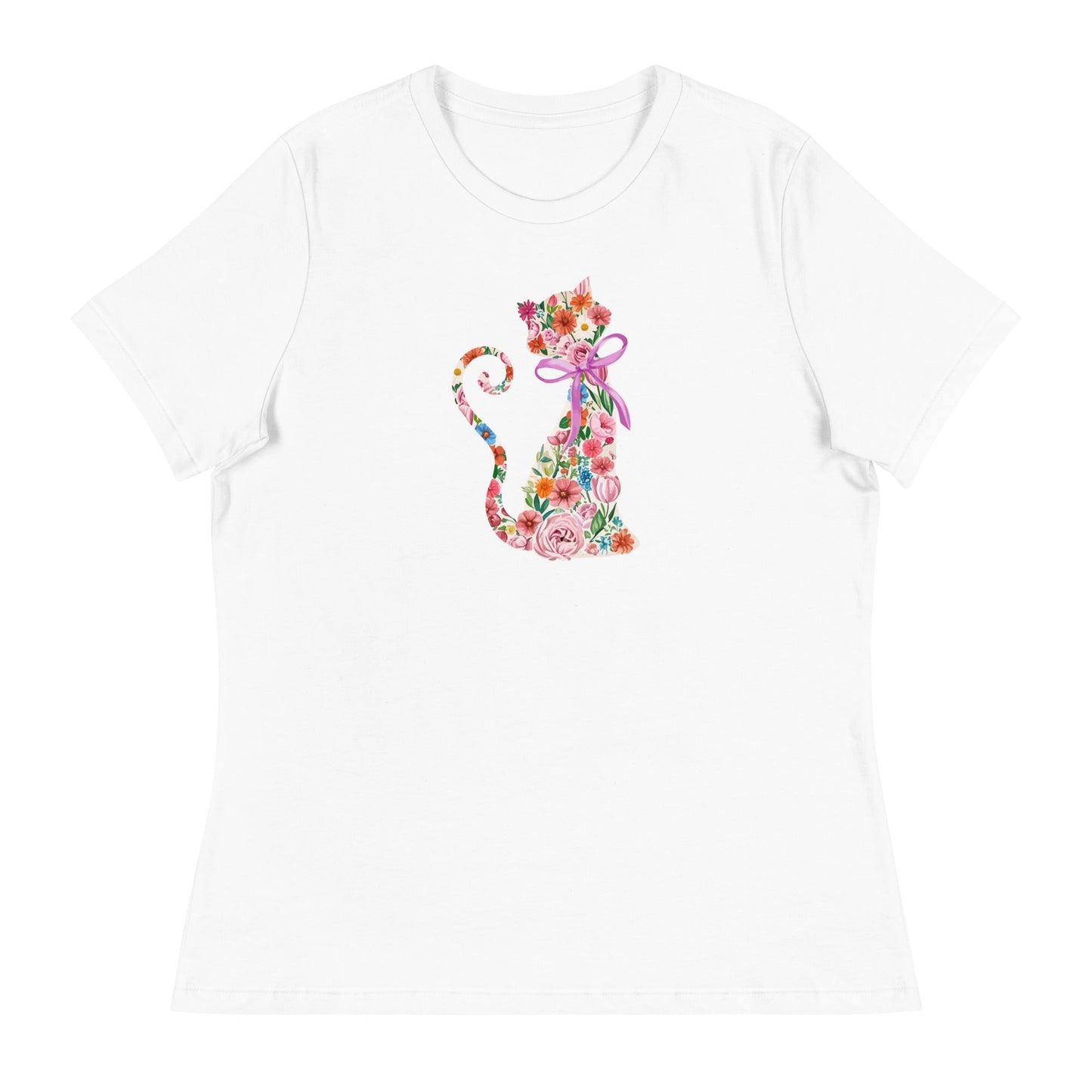 Springtime Flower Cat Women's Relaxed T-Shirt