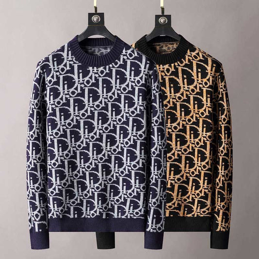 Men's knitted alphabet floral bottoming shirt