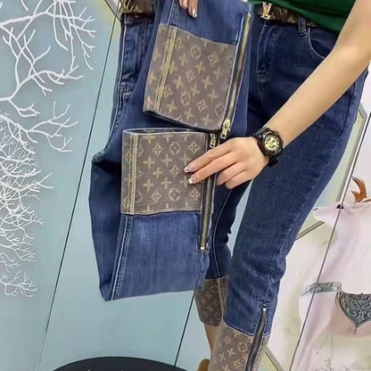 New high-waisted multi-button cuffed straight-leg trousers PD10041727