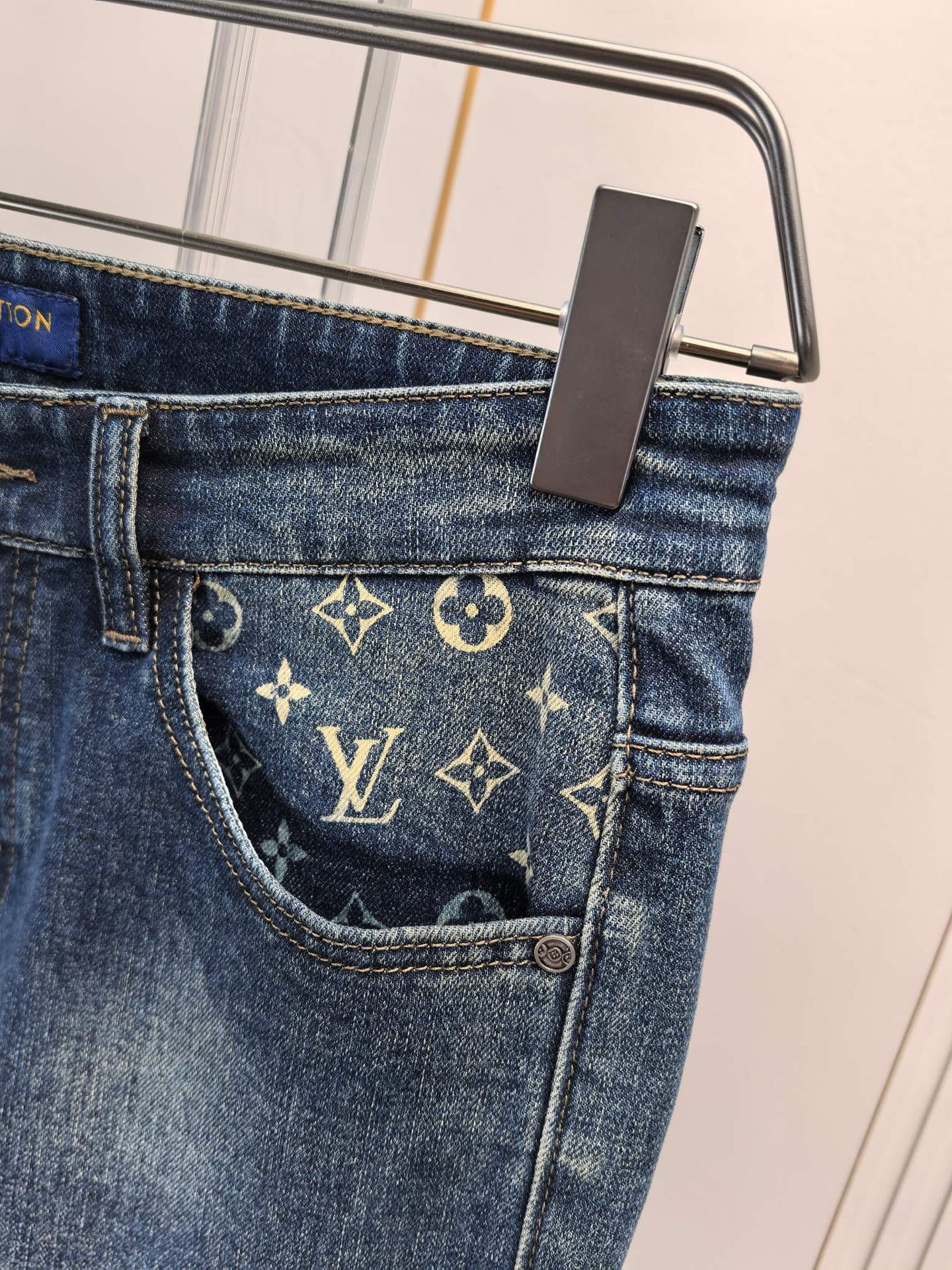 High luxury autumn and winter elastic slim fit denim pants XC0425091205