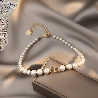 DIO letter star pearl necklace PD0425071817