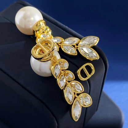 Pearl earrings with wheat ears 1925042502