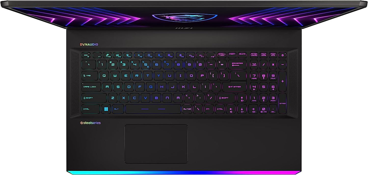 MSI GE77HX Raider 17.3" 360Hz (Intel 12th Gen i7-12800HX, NVIDIA GeForce RTX 3080 Ti 16GB 175W, 64GB DDR5 RAM, 4TB PCIe SSD) FHD Thin Bezel Gaming Laptop, Thunderbolt 4, RGB Backlit, Win 11 Home