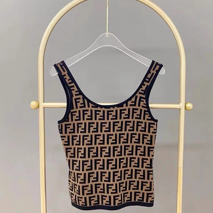 F Vintage Jacquard Knit Tank Top PD0823041407