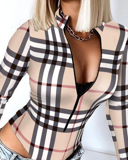 New Fashion Long Sleeved Printed Jumpsuit 1023121508