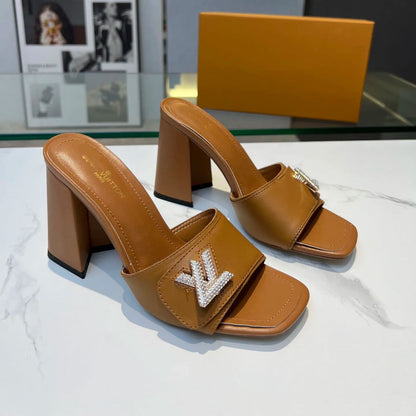 2023 spring and summer new heavy recommended all-match retro European high-heeled sandals slippers XC04062002