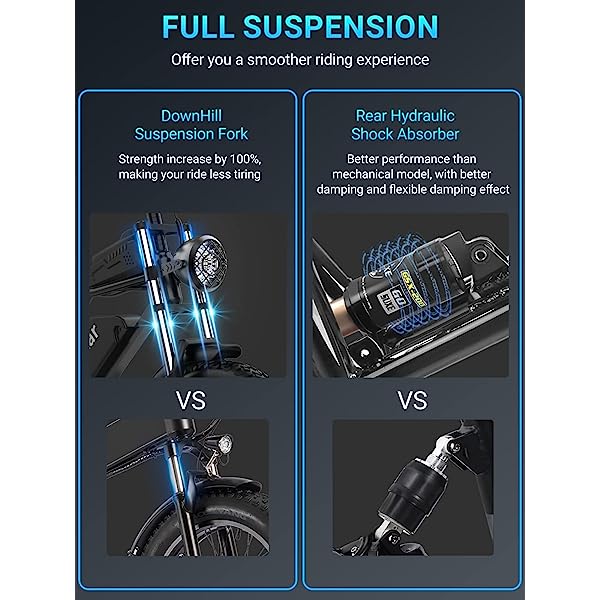 Btrwo™ 🔥 Folding Ebikes for Adults Full Suspension 1000W Motor 48V