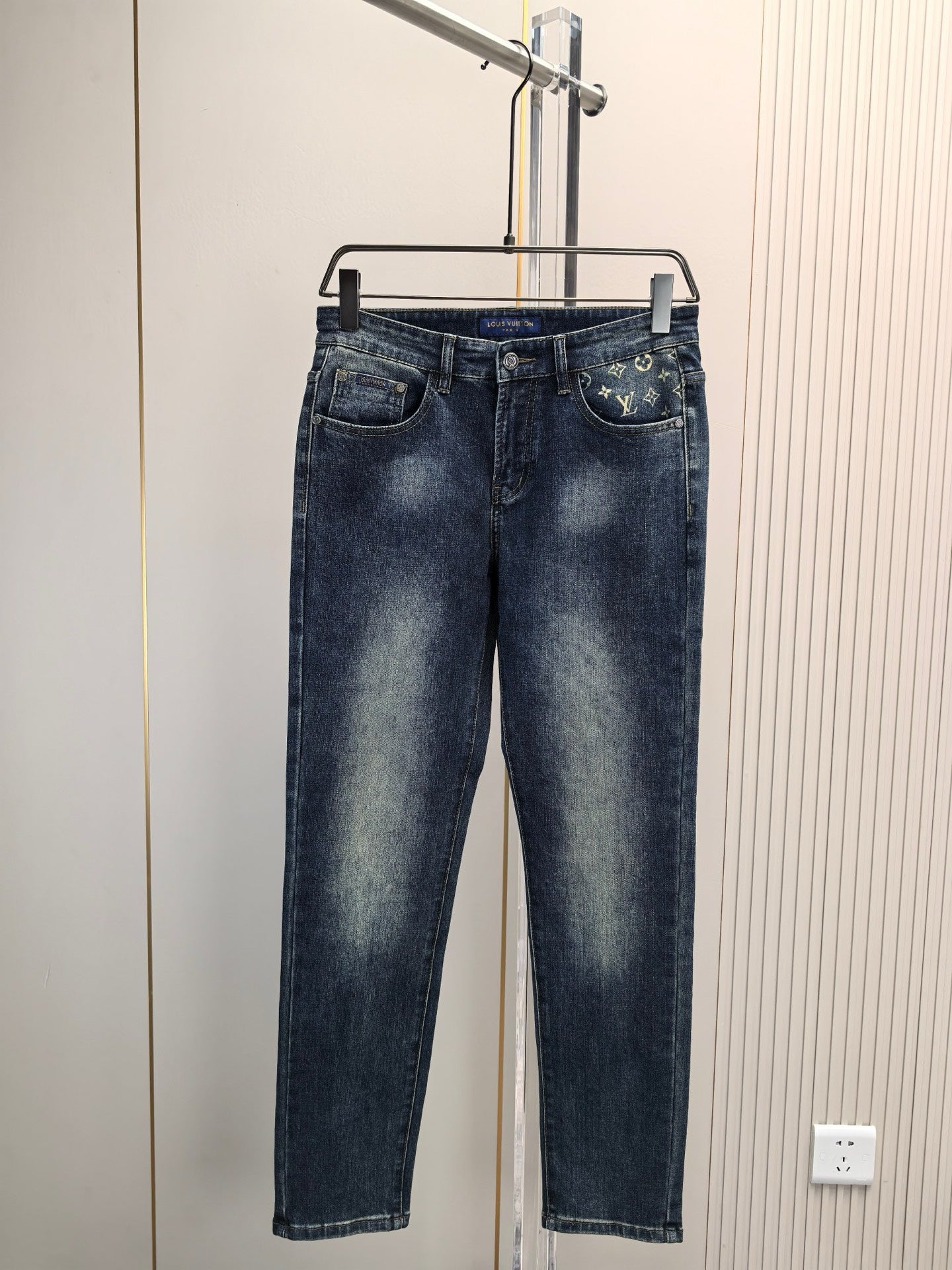 High luxury autumn and winter elastic slim fit denim pants XC0425091205