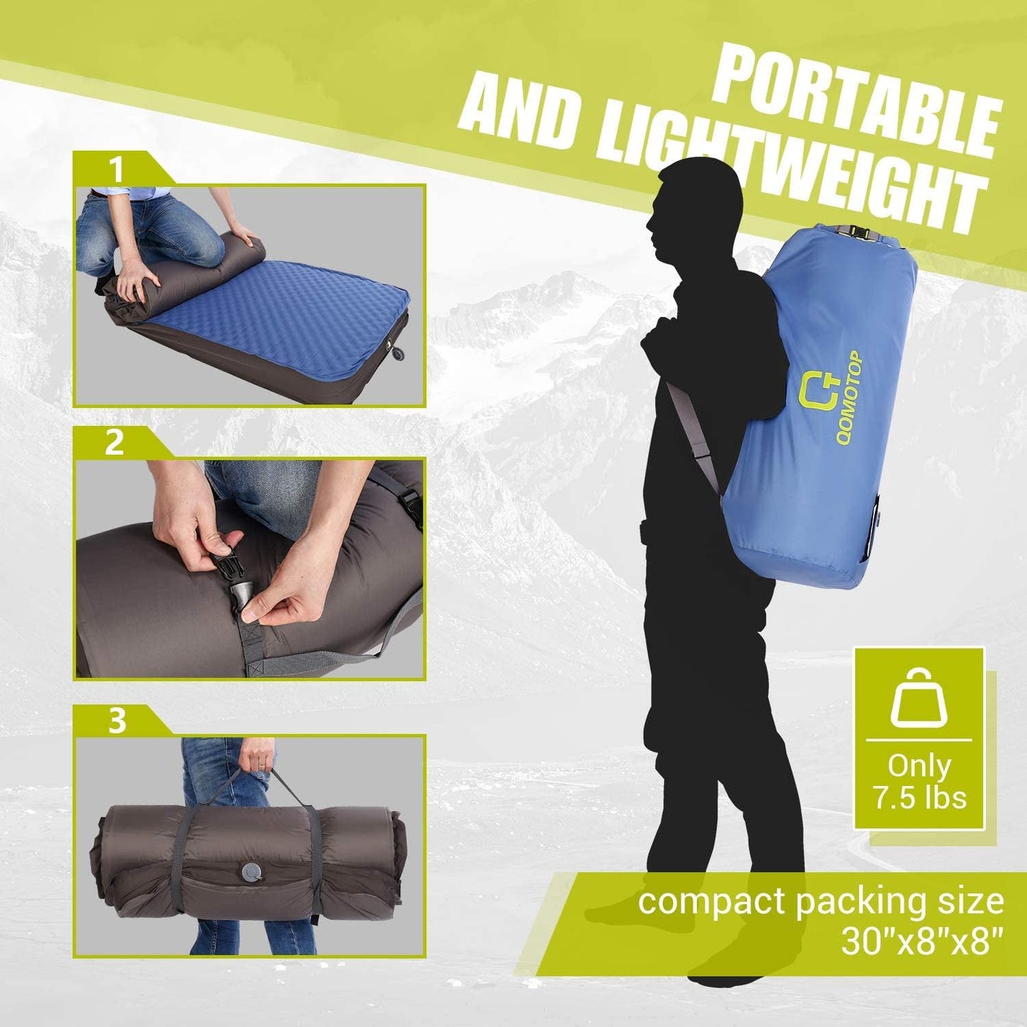 80”×28” Self-Inflating Sleeping Pad QTSID1
