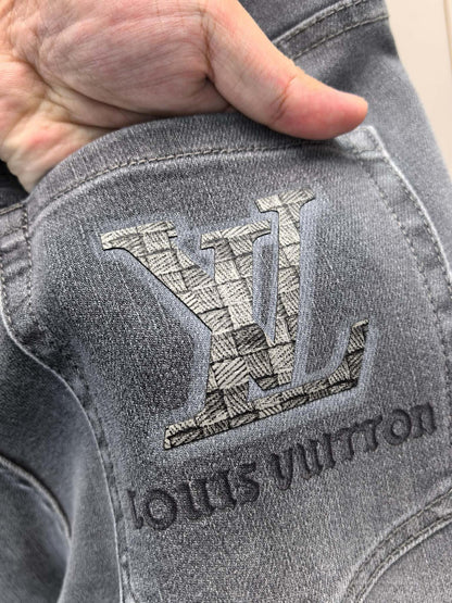High luxury autumn and winter elastic slim fit denim pants XC0425091207