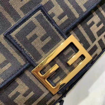 23 new embroidered canvas  French stick underarm bag F home wide shoulder strap middle ancient vintage retro single shoulder oblique bag