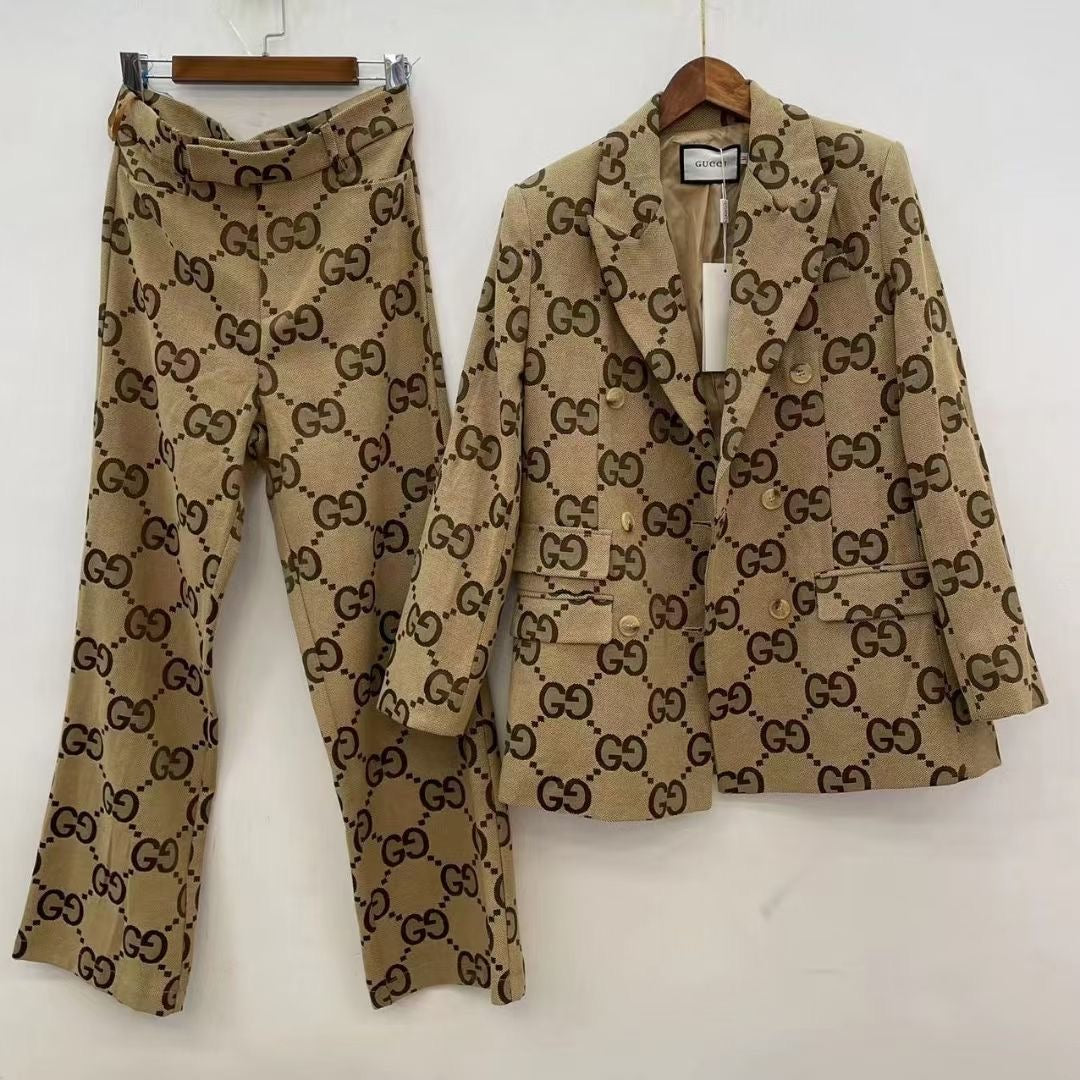 23 New G jacquard large letter suit