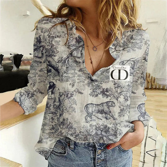Limited edition fashionable and versatile women's linen shirt WB1023110326