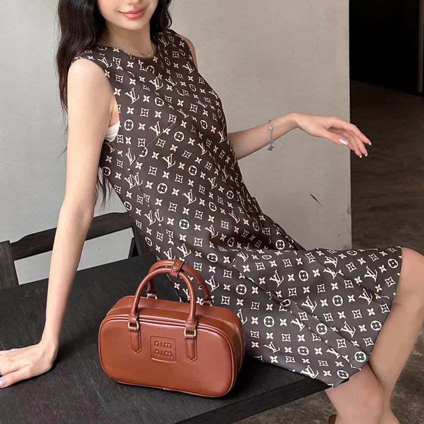 New fashion printed short sleeve dress 1024052715