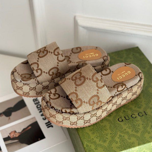 New Women's Straw Platform Slippers 1024041826
