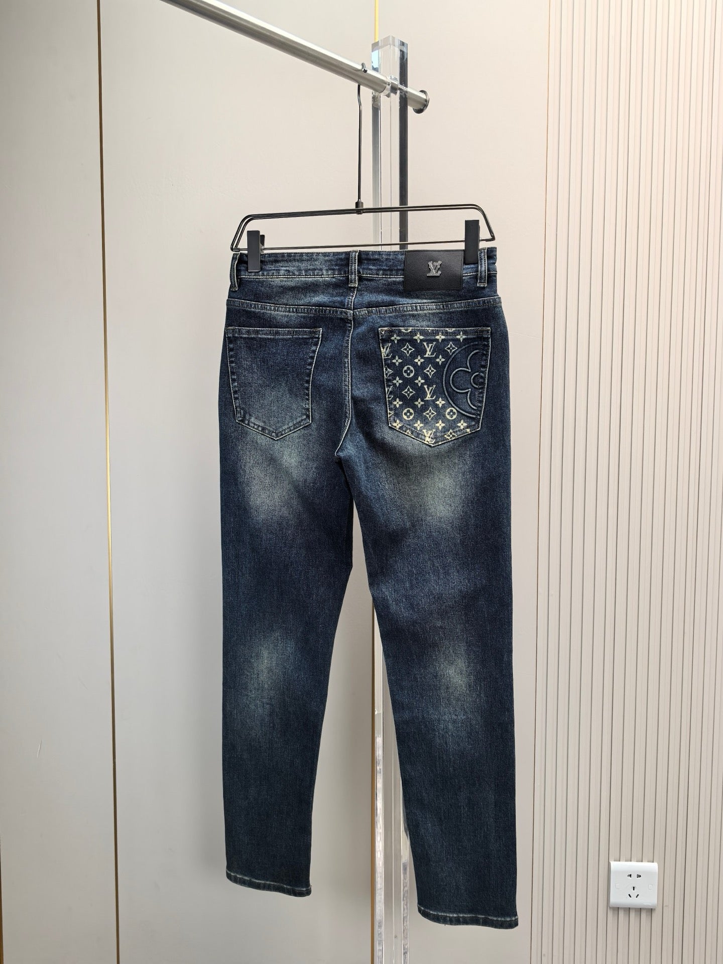 High luxury autumn and winter elastic slim fit denim pants XC0425091205