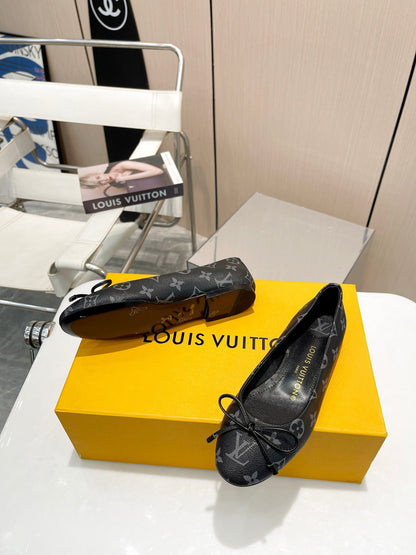Classic logo bow embossed shallow flat shoes XC0424052815