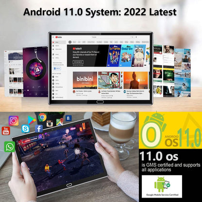 2 in 1 Tablet 10.1 Inch, Android 11.0 Tablets, 64GB/128GB ROM, Dual 4G Cellular with Keyboard, 18MP Camera, Octa-Core Processor, WiFi, GPS, Bluetooth, Google Certified Tablet PC(2023 Gray)