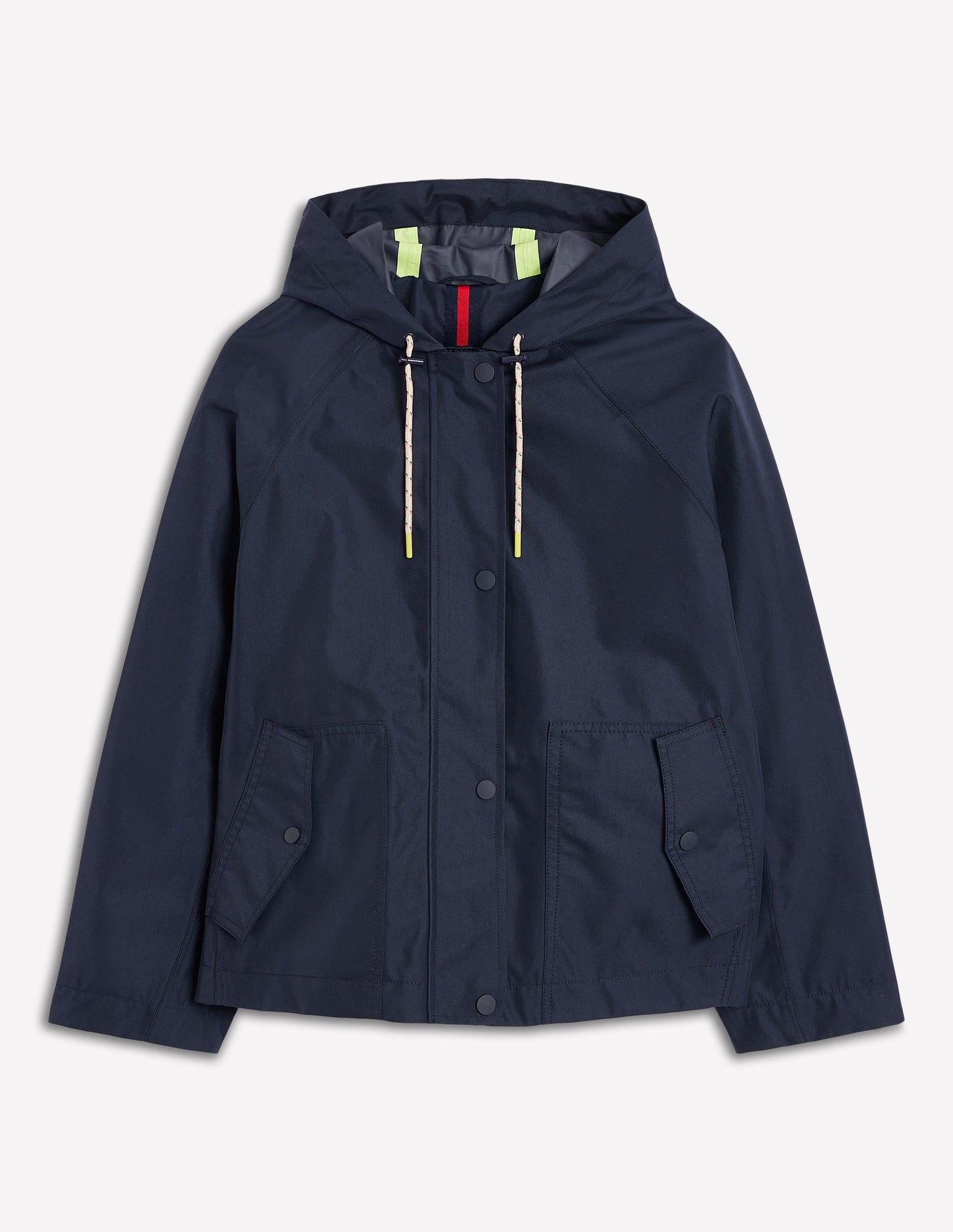 Cropped Rain Mac-Navy