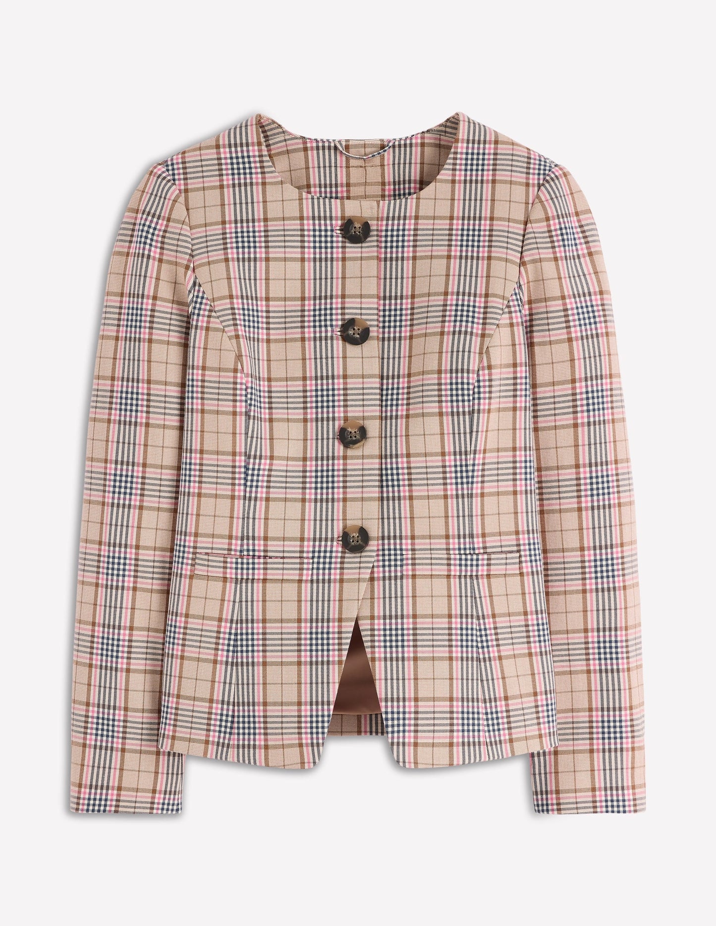 Hampstead Check Blazer-Brown, Pink & Navy  Check