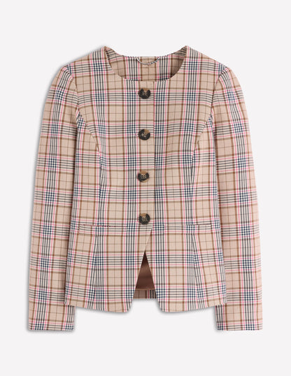 Hampstead Check Blazer-Brown, Pink & Navy  Check