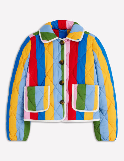 Fitzrovia Quilted Jacket-Rainbow Stripe