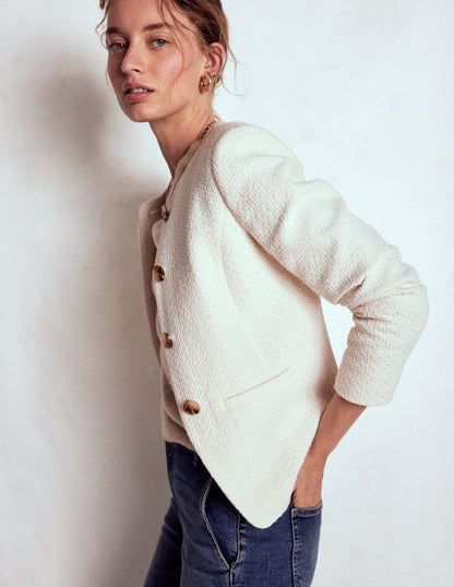 Hampstead Textured Blazer-Cream Texture