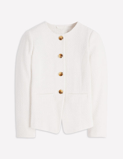 Hampstead Textured Blazer-Cream Texture