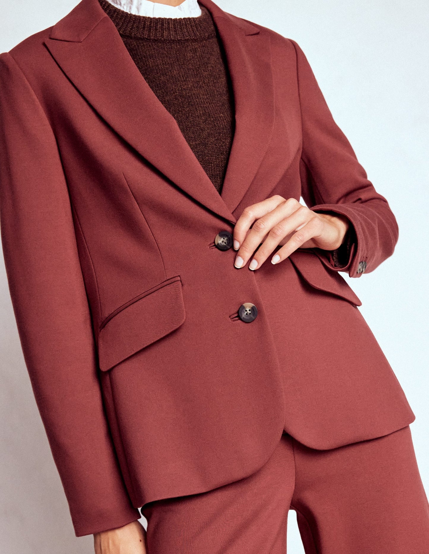 Marylebone Ponte Blazer-Chestnut