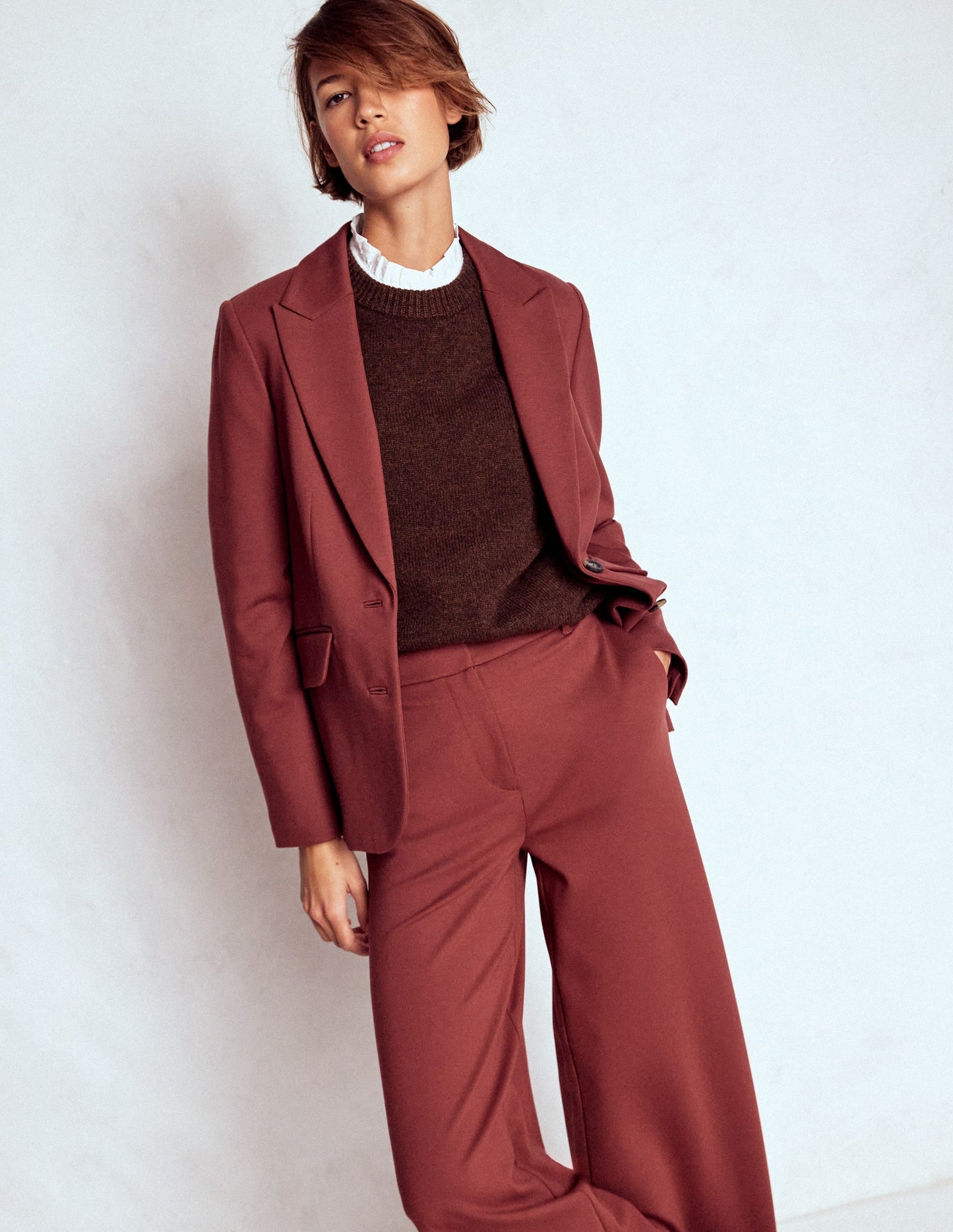 Marylebone Ponte Blazer-Chestnut