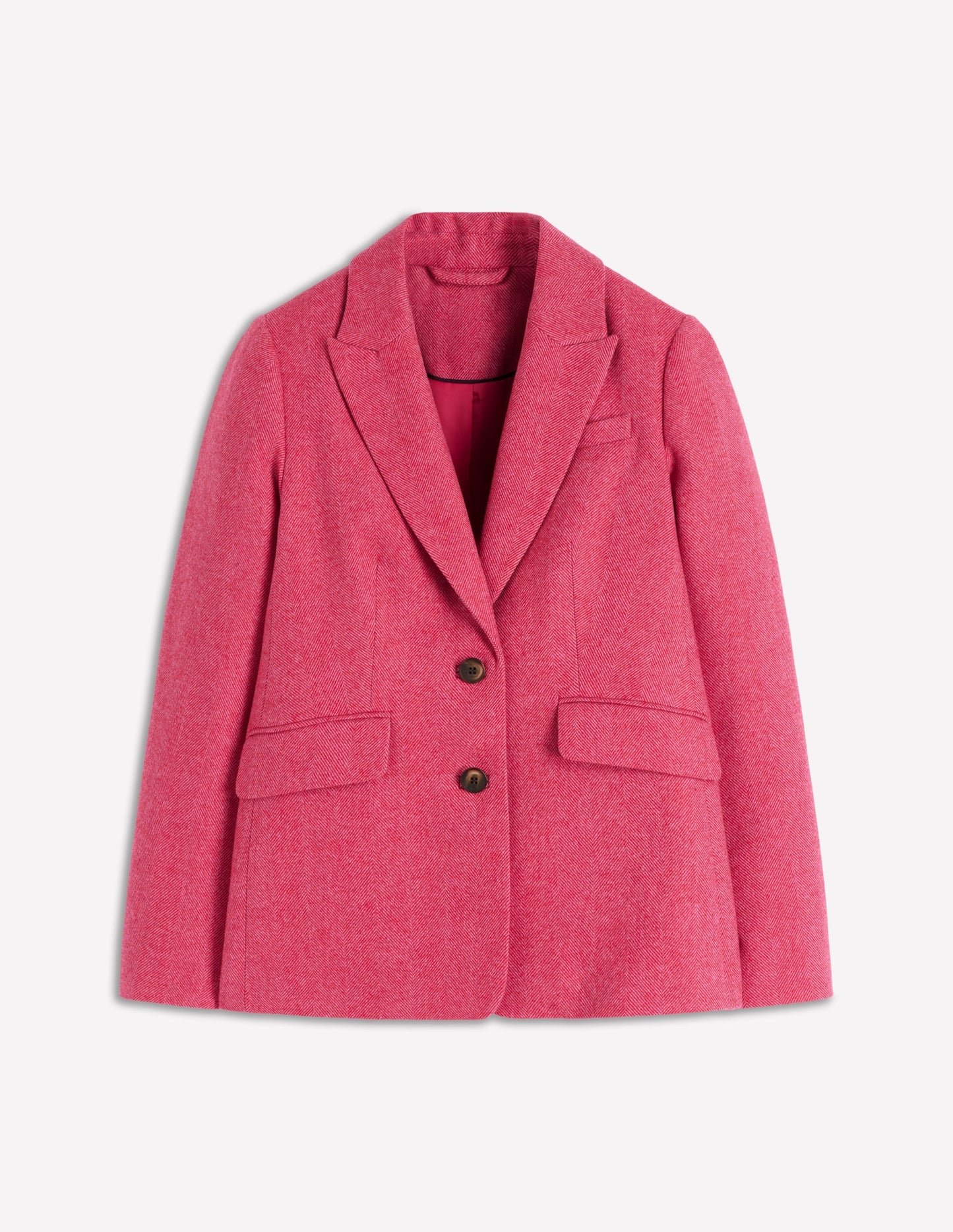 Stamford Wool-Blend Blazer-Pink Herringbone