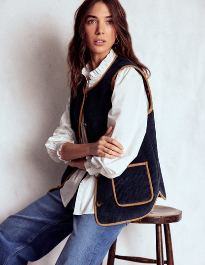 Clerkenwell Reversible Gilet-Navy, Leopard