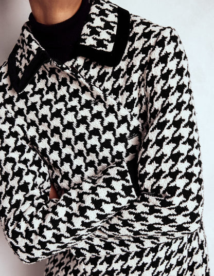 Edinburgh Swing Coat-Black Dogstooth