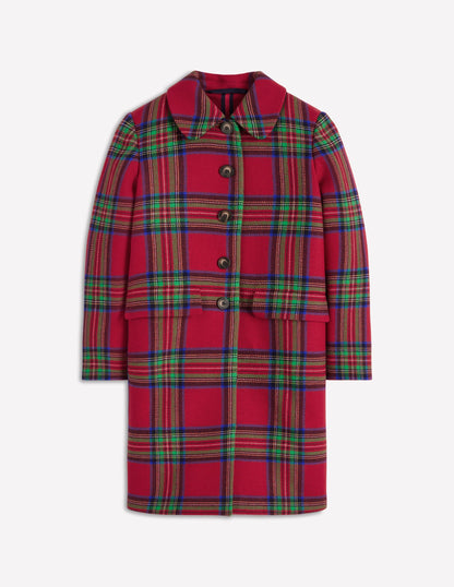 Edinburgh Swing Coat-Red, Blue and Green Check