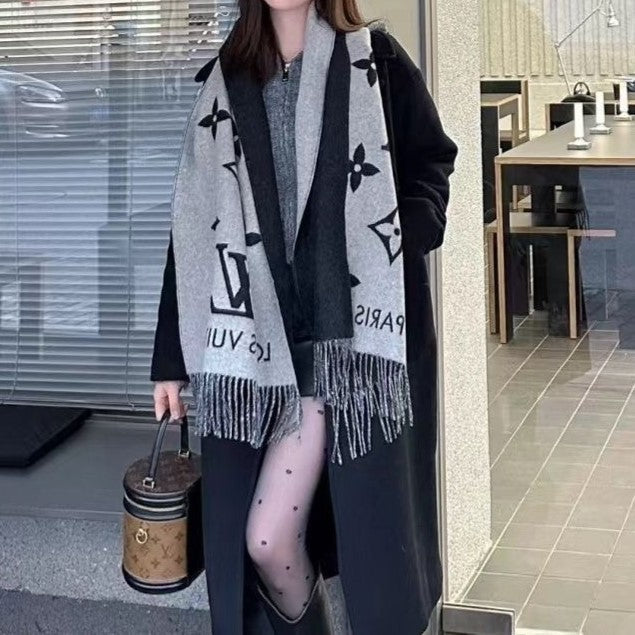 Alphabet cashmere double-sided warm and versatile shawl scarf PD0823112117