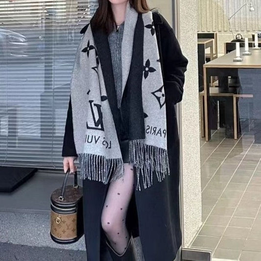 Alphabet cashmere double-sided warm and versatile shawl scarf PD0823112117