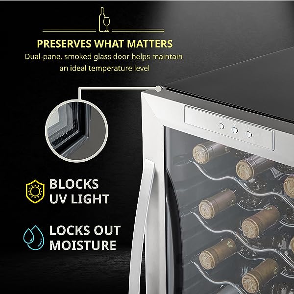 🔥Hot Sale Now🔥 18 Bottle Compressor Wine Refrigerator with Lock