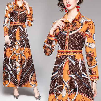 Fashion and versatile printed extended dress PF10062606
