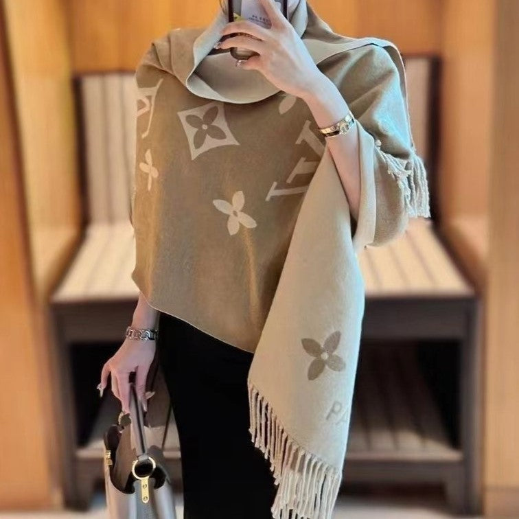 Alphabet cashmere double-sided warm and versatile shawl scarf PD0823112117