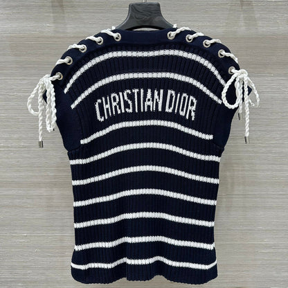 Slant Shoulder Striped Knit Top 1025070309